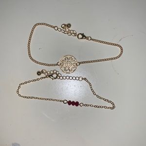 Red and gold primark anklets